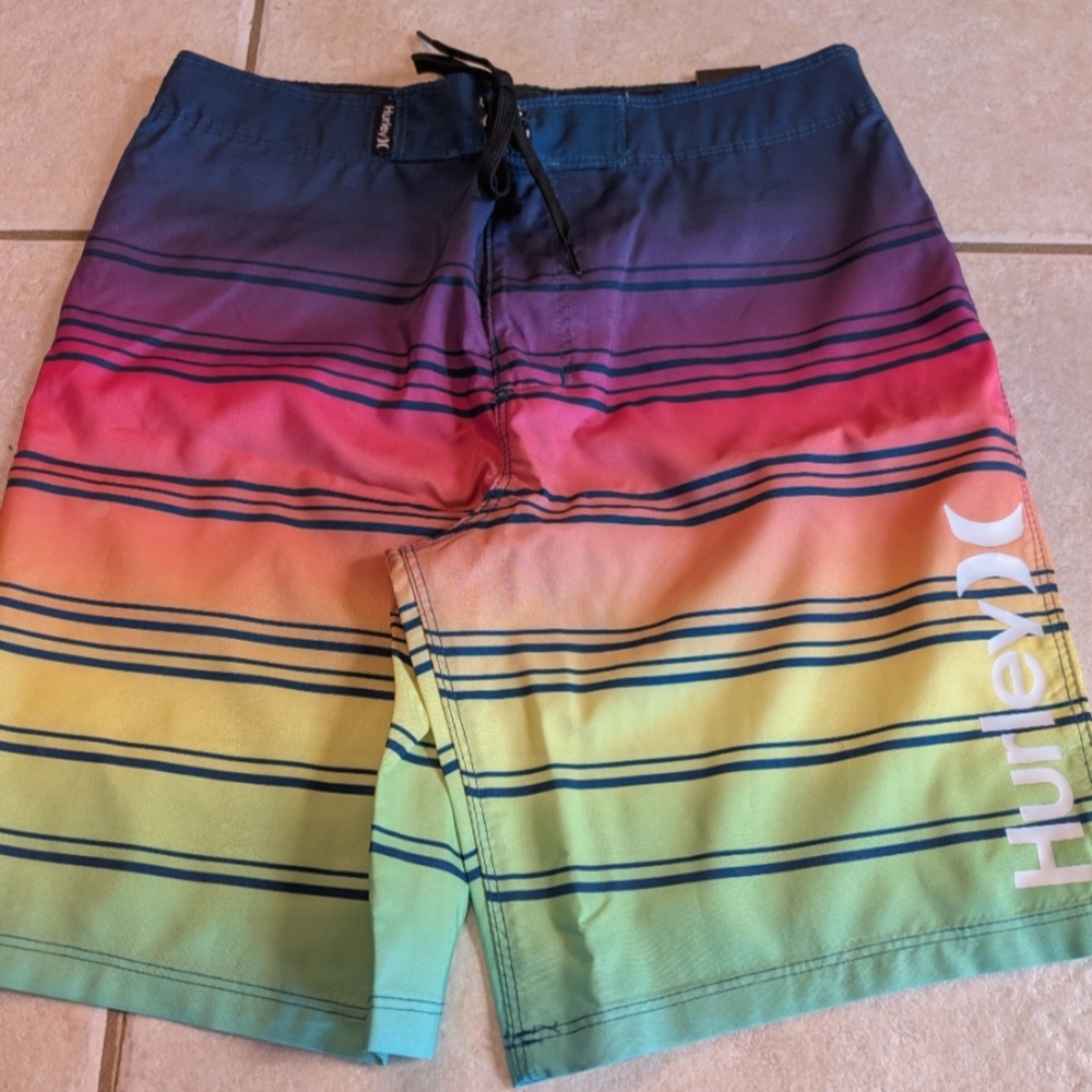 Boy's Hurley Colorful Striped Board Shorts